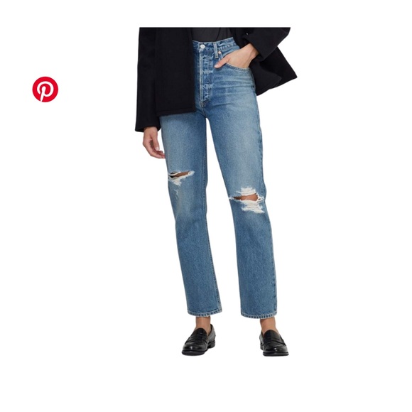Citizen of Humanity Sabine Straight Jeans In Gretta Wash Sz 27 EUC Distressed - Picture 2 of 8